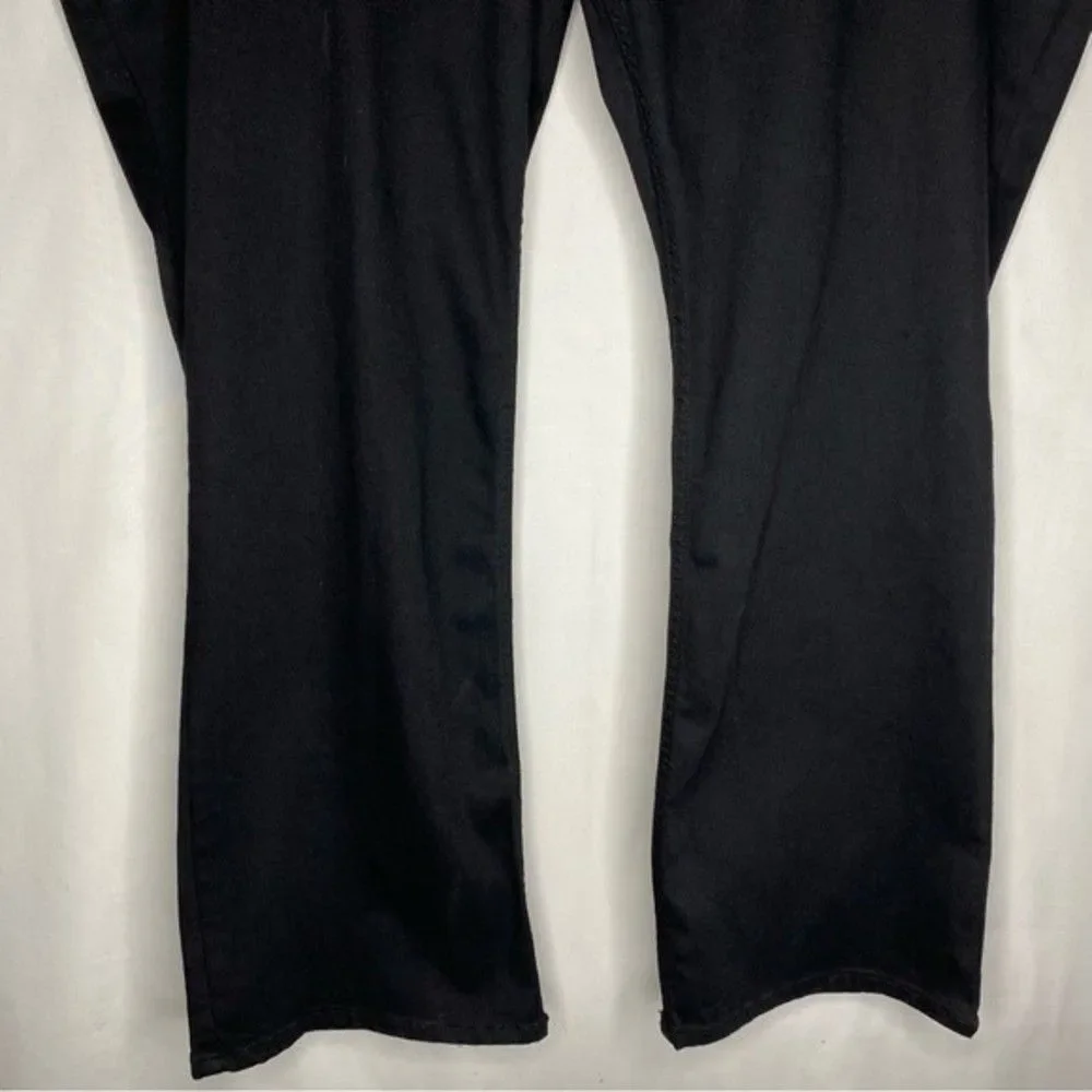 Lee Black 5 Pocket Mid Rise Regular Fit Boot Cut Jeans Plus Size Petite 26WP
